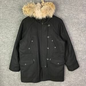 Rag‎ & Bone WOOL Coat Pocket Fur Hood XS Women's quilted
